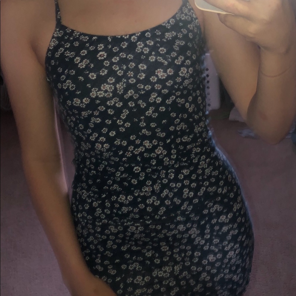 Blue dress with flowers